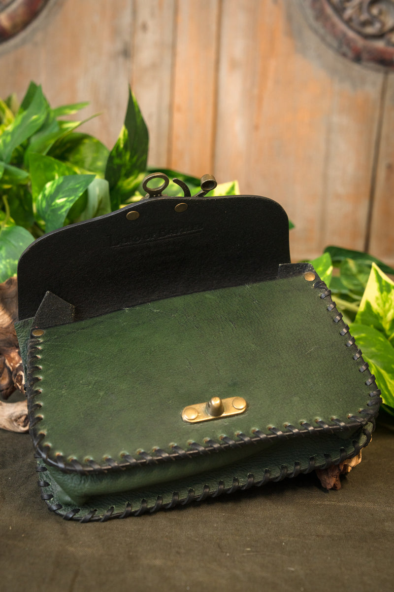 Vikingaväska med Valknut, grön