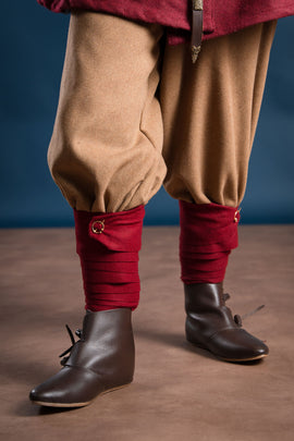 Viking leg wraps, 100% wool, various colors