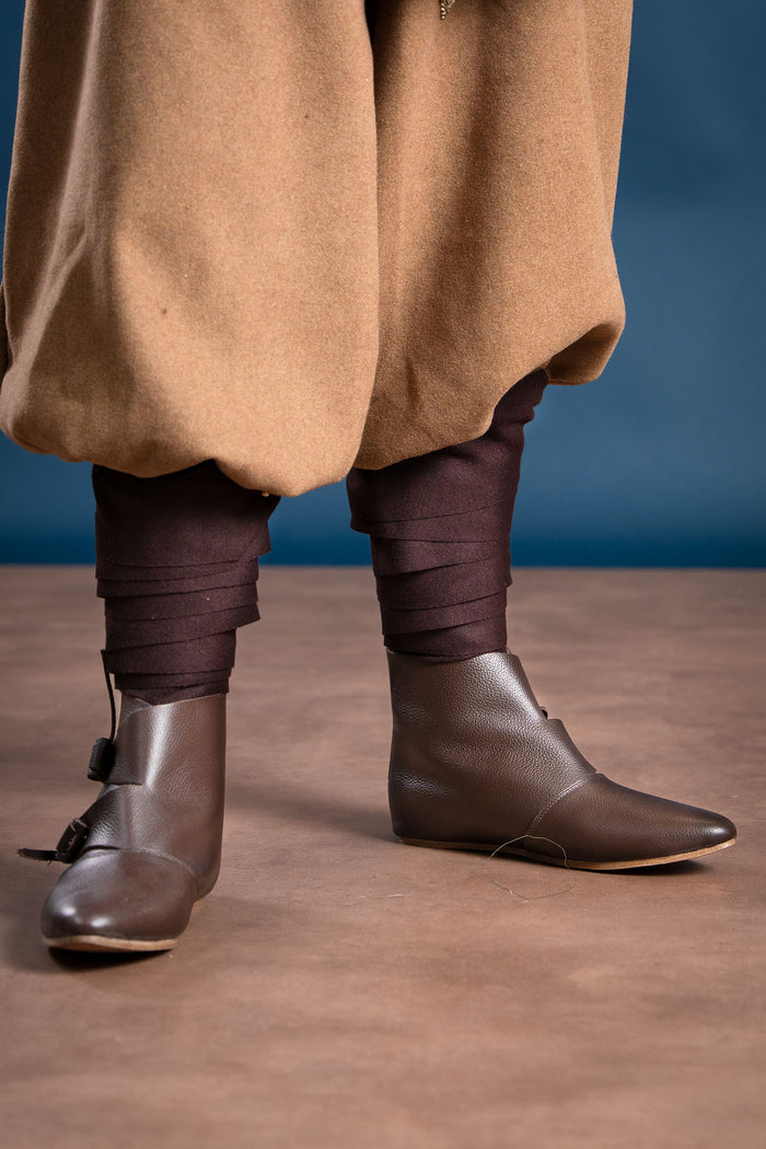 Bandes de jambe Hredulf, mélange de laine, brun