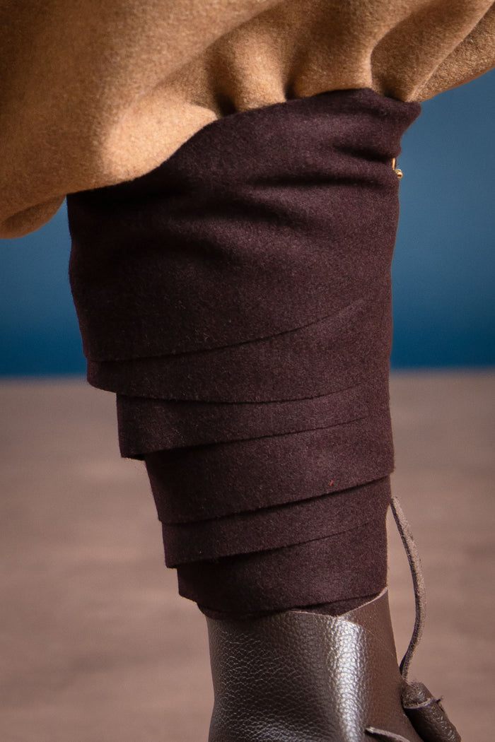 Bandes de jambe Hredulf, mélange de laine, brun