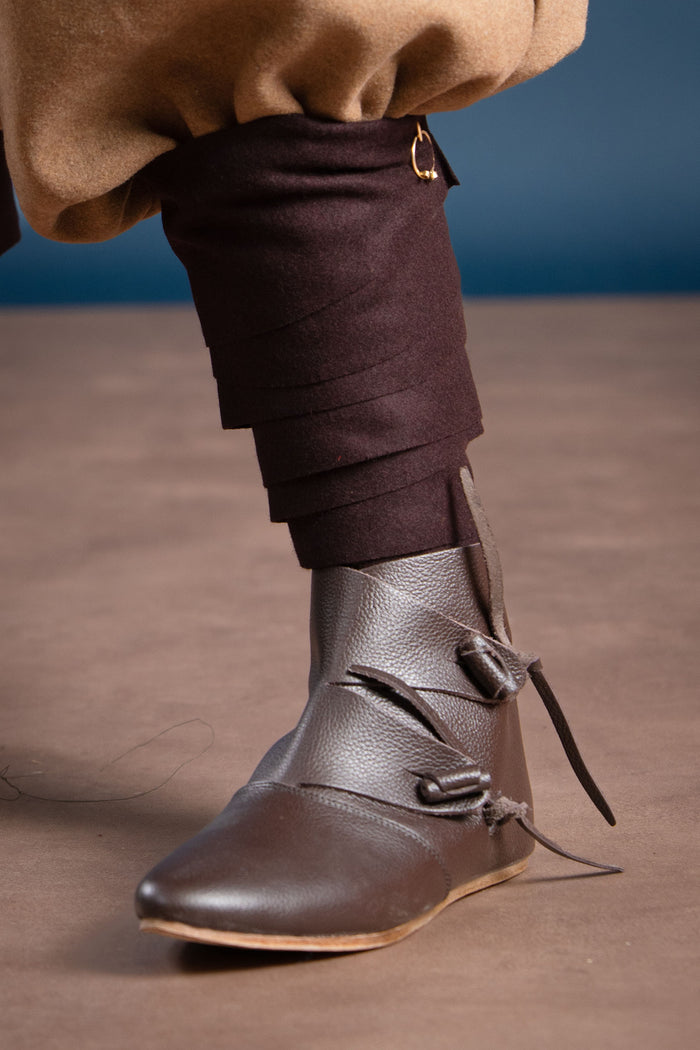 Owijacze na nogi Hredulf, brązowe, mieszanka wełny