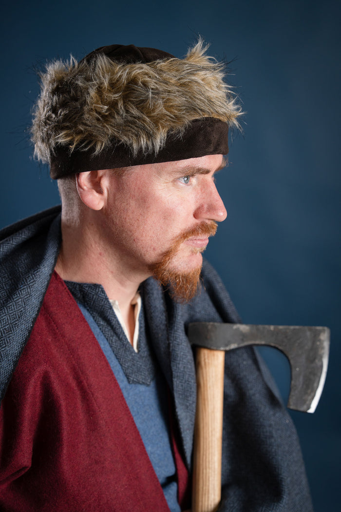 Viking cap Ragi leather, brown