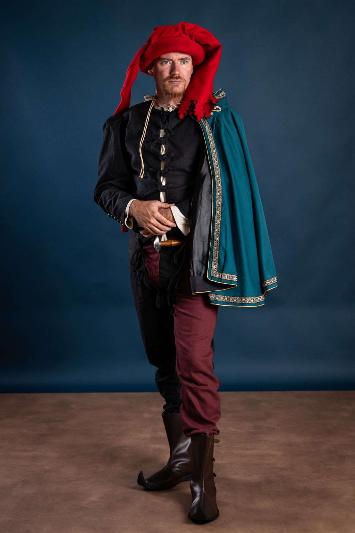 Gugel Jan van Eyck, rot, Wolle