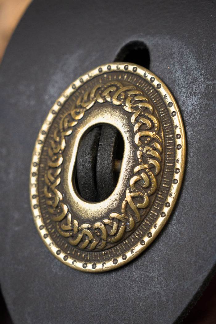 Middeleeuwse geldbeurs, groot, donkerbruin