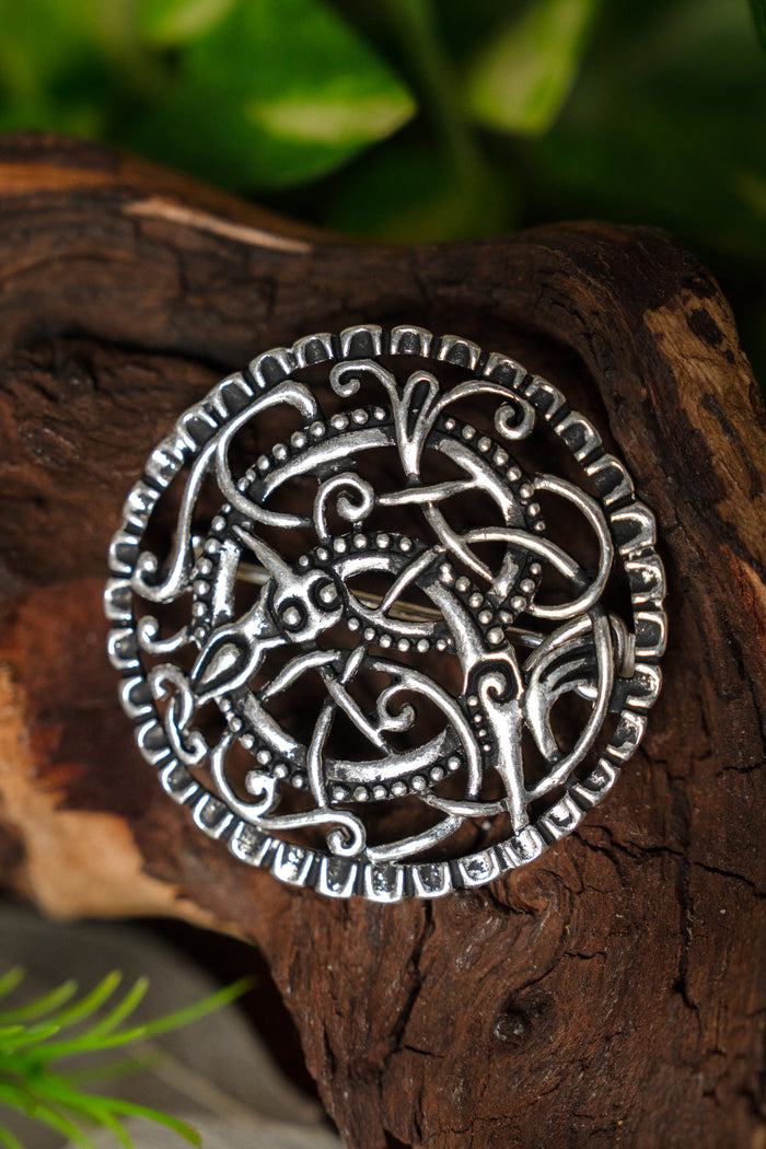 Pitney brosch, försilvrad brons