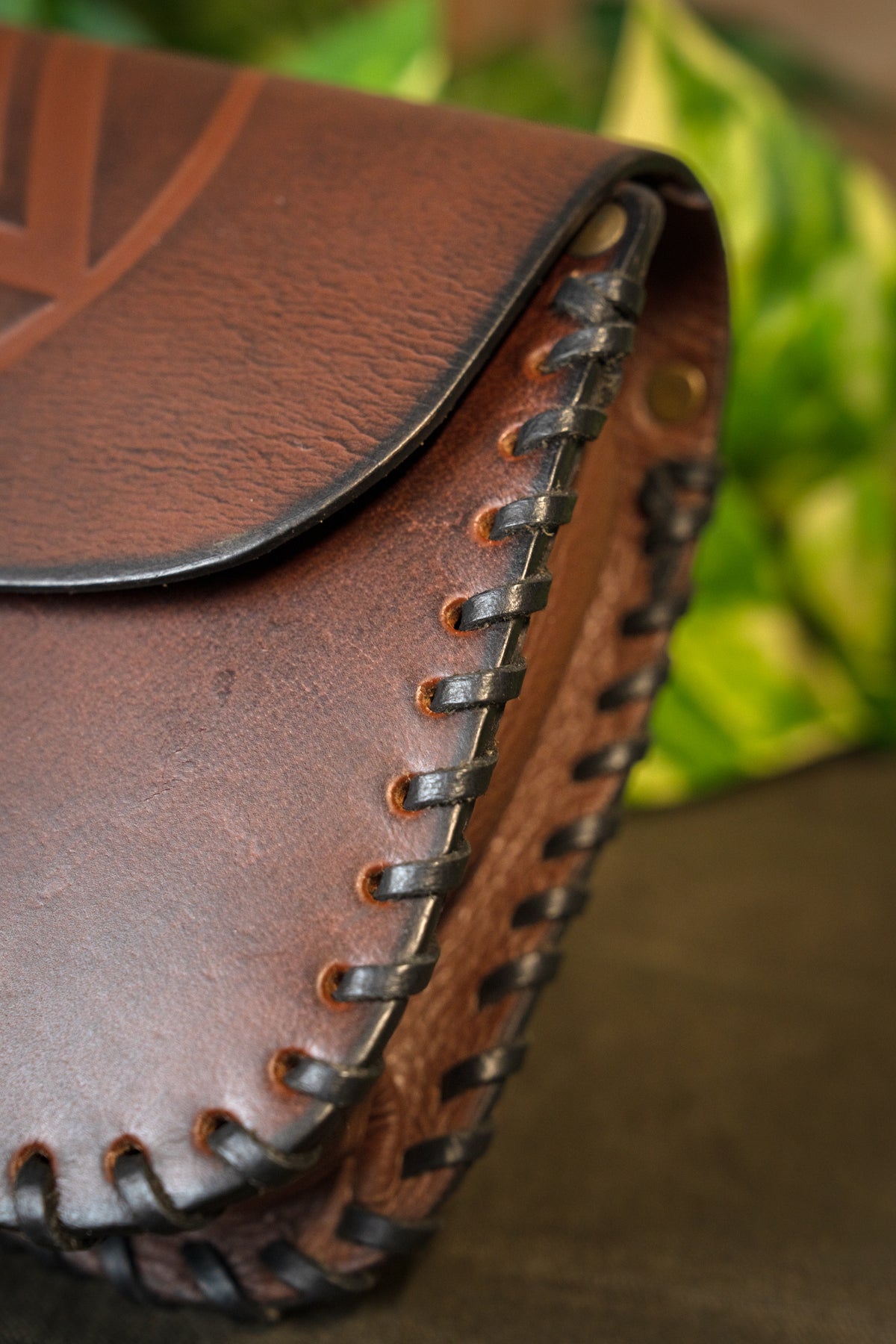 Viking bag with Valknut, brown