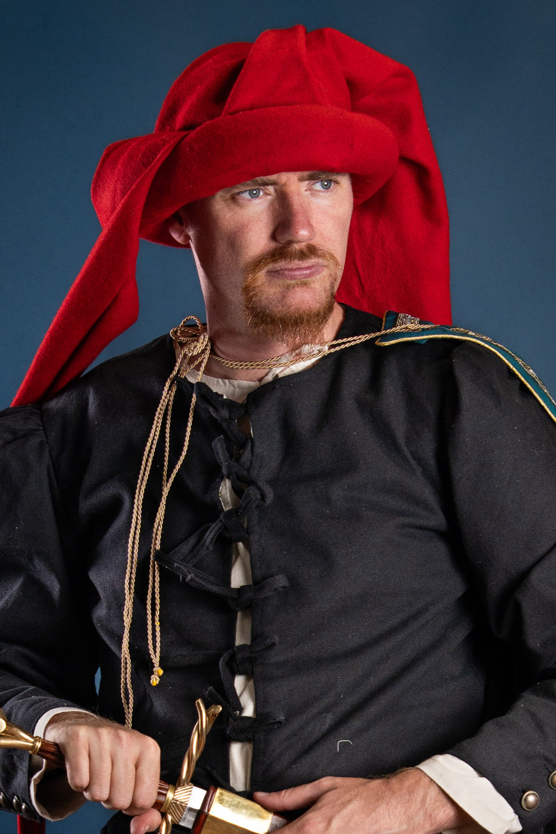 Gugel Jan van Eyck, rot, Wolle