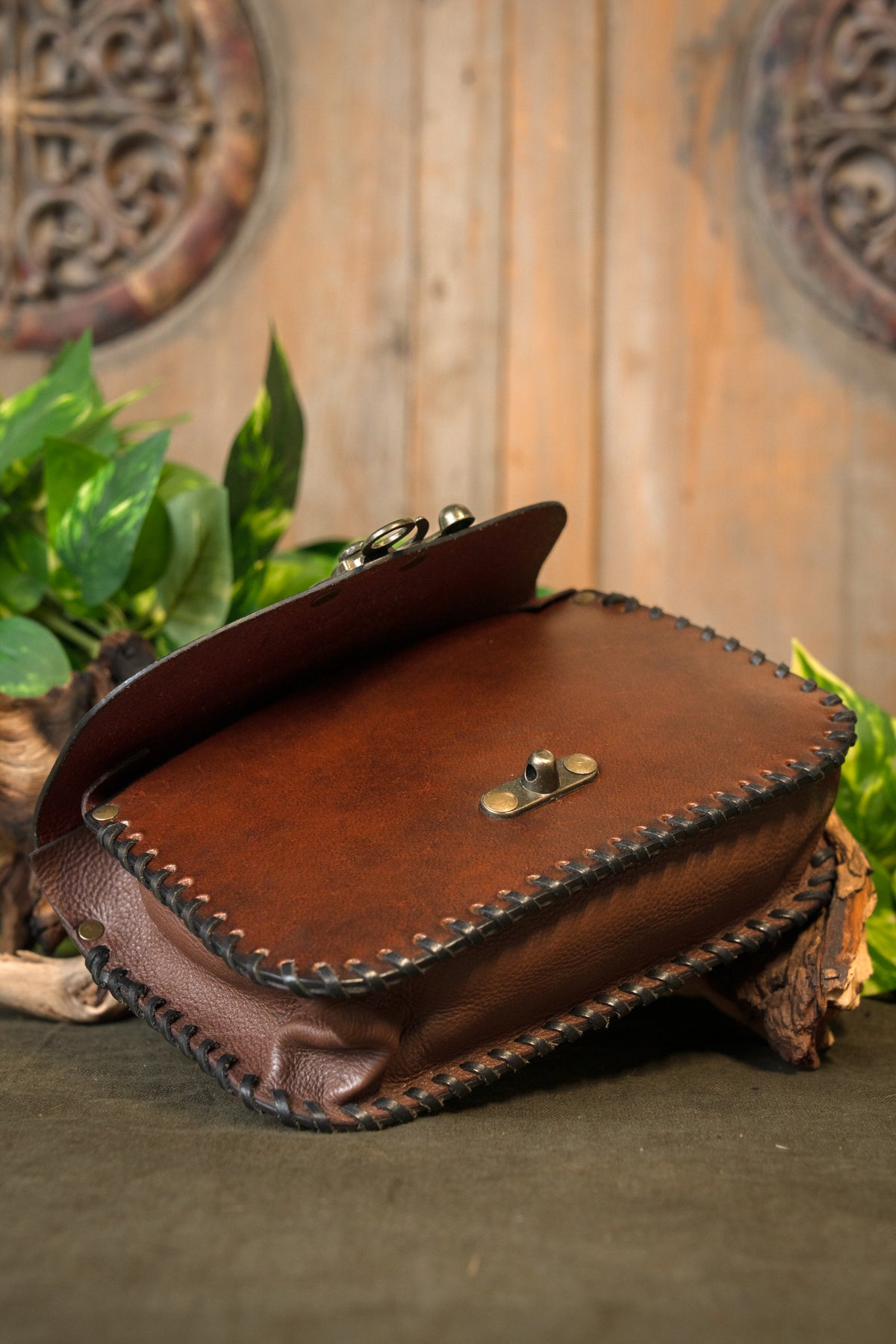 Viking bag with Valknut, brown