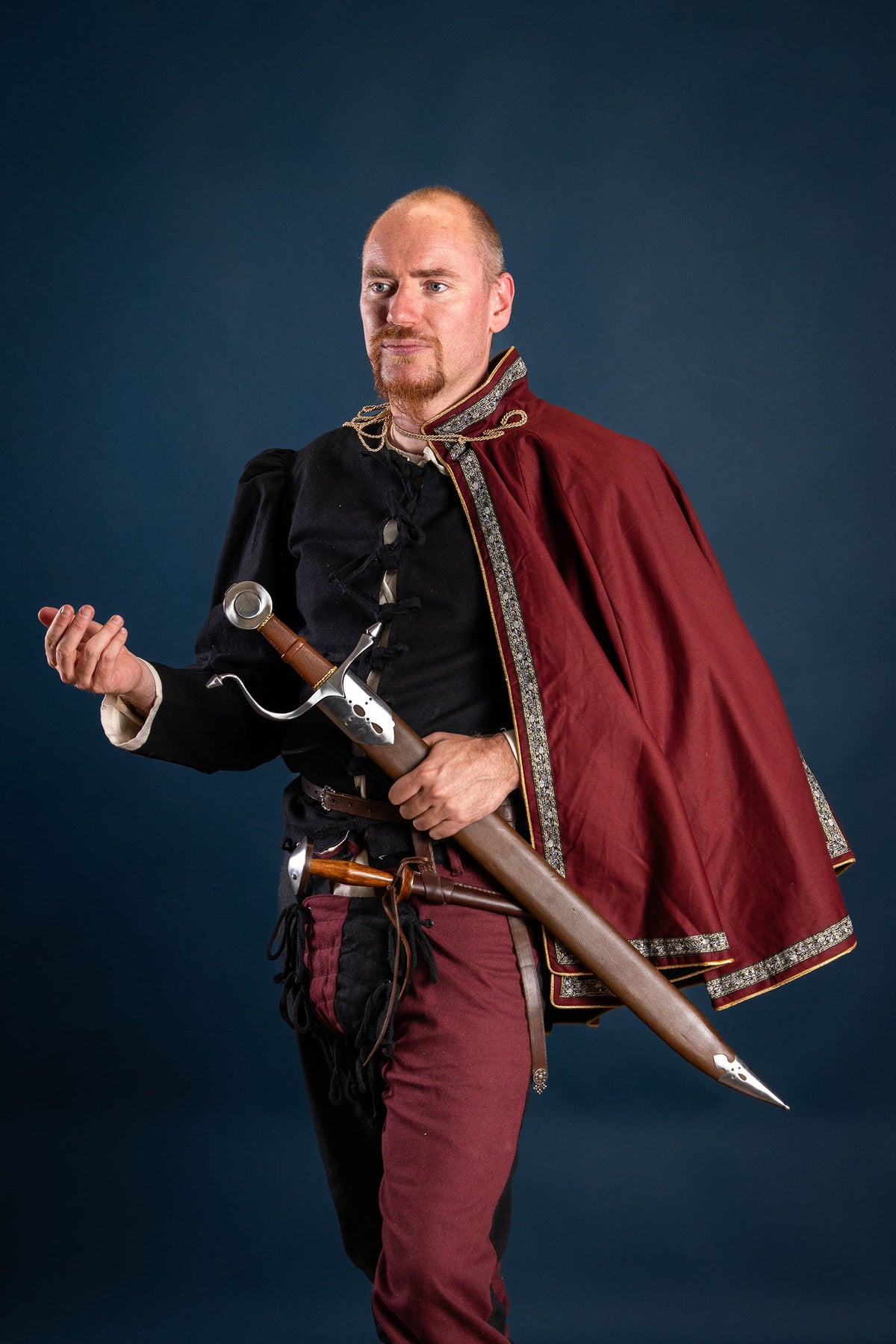 Mandilion, musketierkappe François, rød