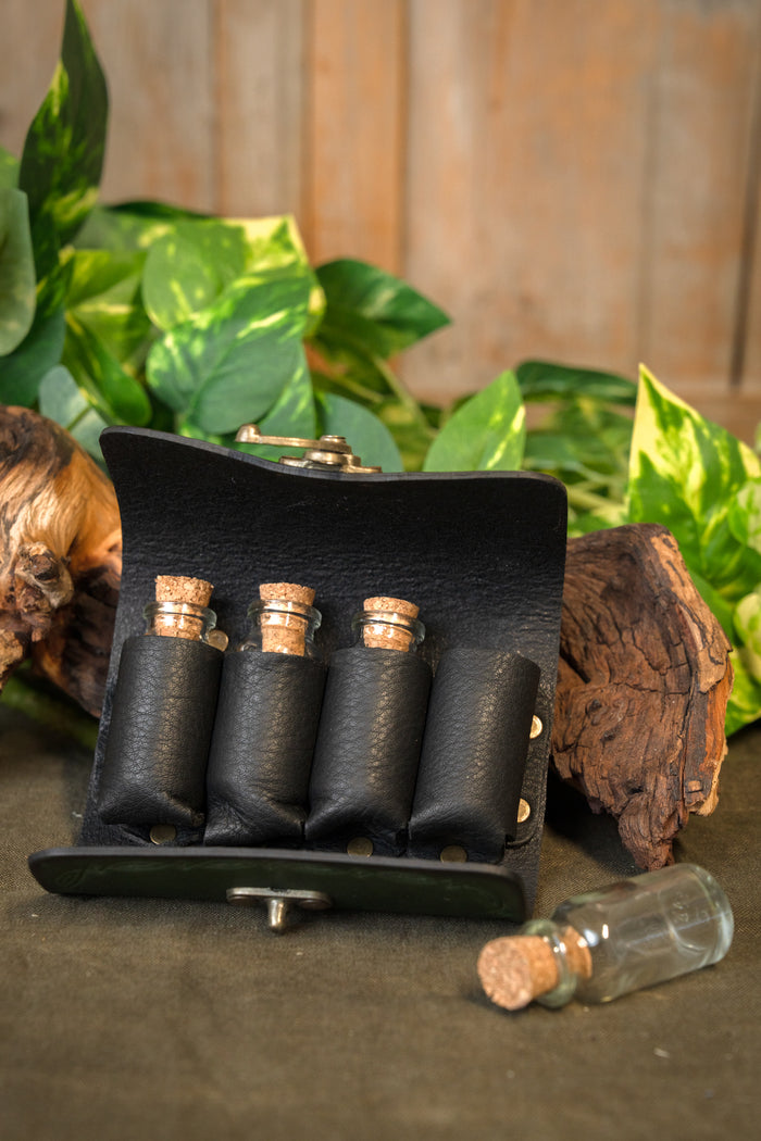 Bolsa de poção com 4 frascos, verde