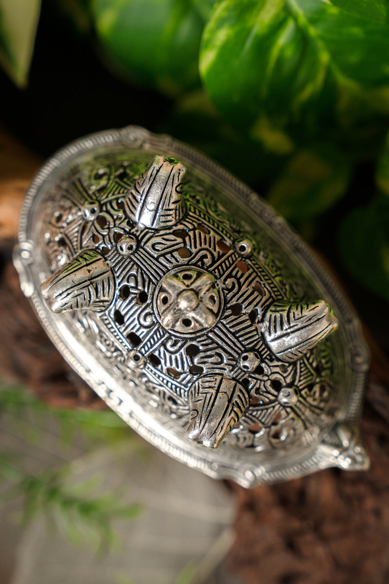 Broche vikingo de tortuga Birka, tumba 860, plateado, precio por unidad