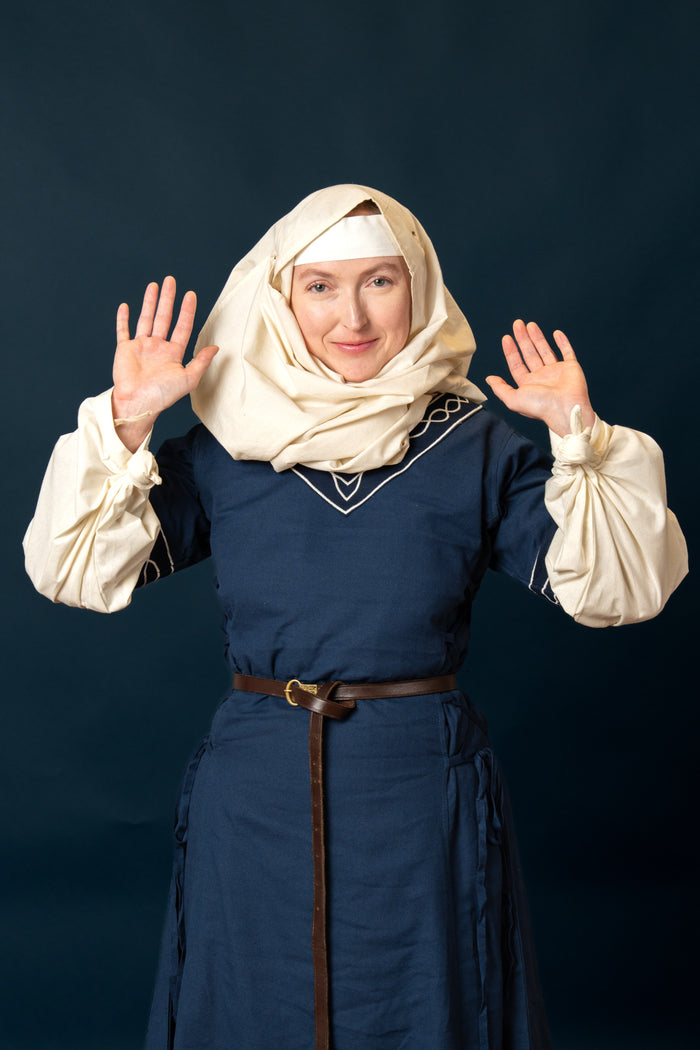 Gothique Bliaut Fiona, bleu-naturel