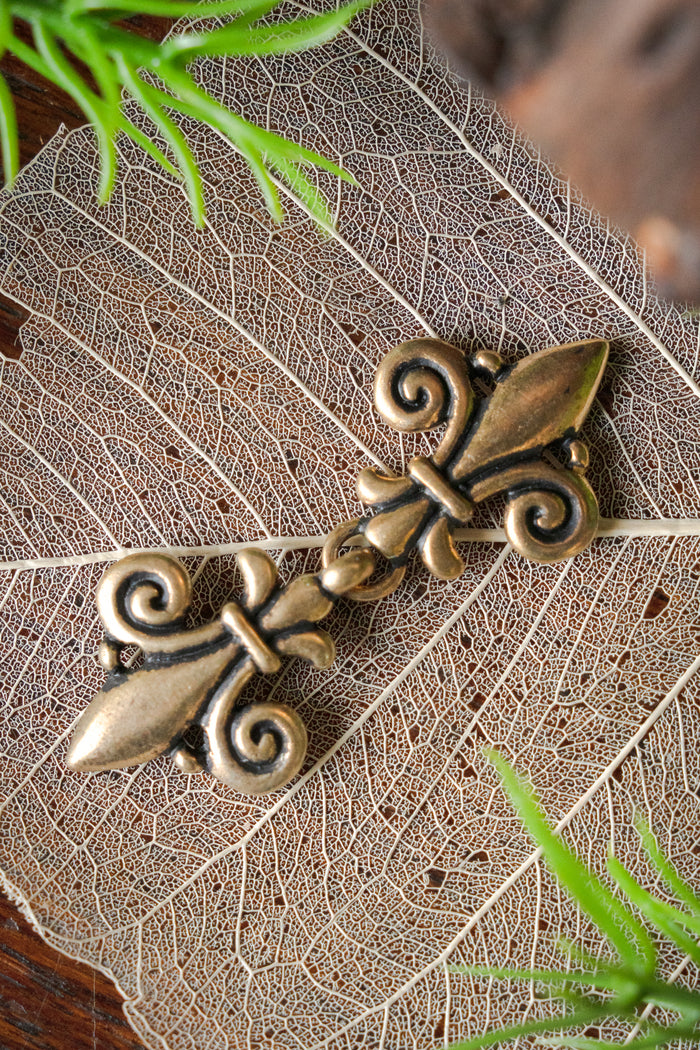 Mantelspänne fleur de lys, brons