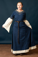 Gothique Bliaut Fiona, bleu-naturel