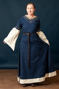 Gothique Bliaut Fiona, bleu-naturel