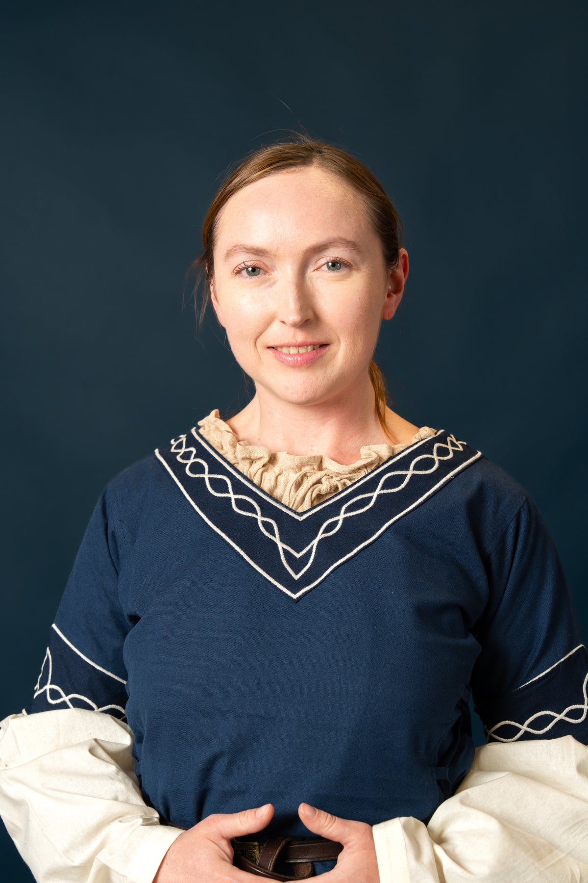 Gothique Bliaut Fiona, bleu-naturel
