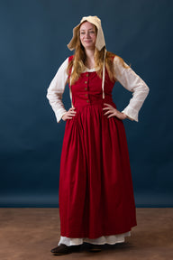 Keskiaikainen kirtle Lene, punainen