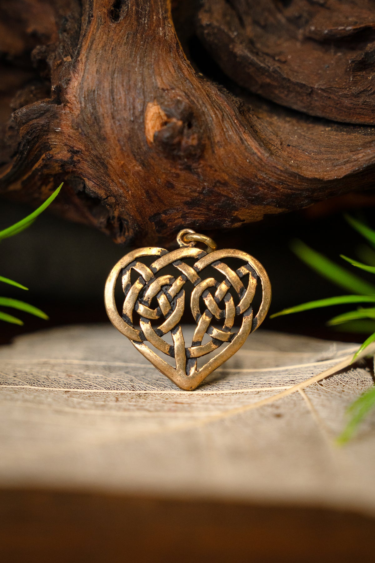 Pendentif cœur celtique, bronze