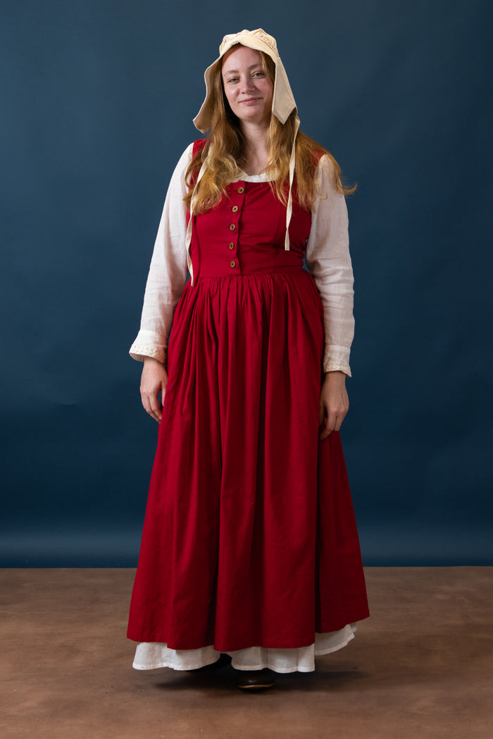 Keskiaikainen kirtle Lene, punainen