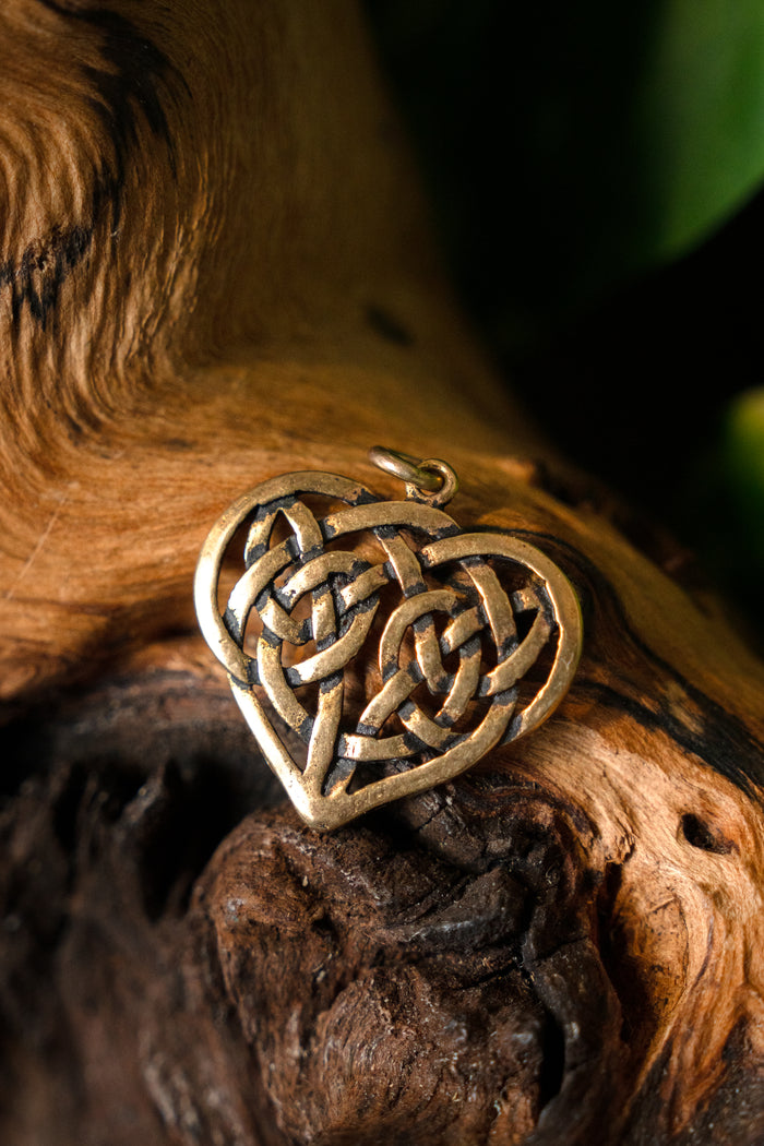 Pendentif cœur celtique, bronze