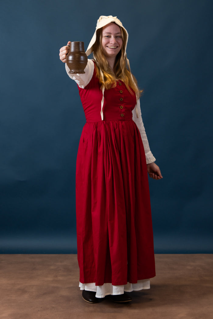 Keskiaikainen kirtle Lene, punainen