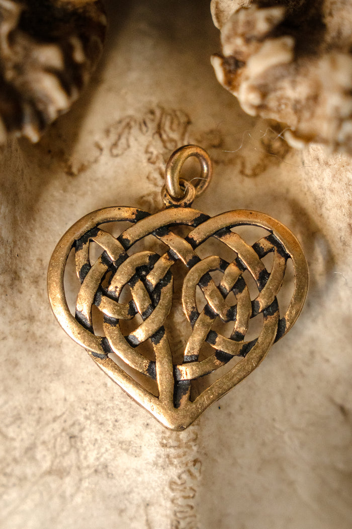 Pendentif cœur celtique, bronze