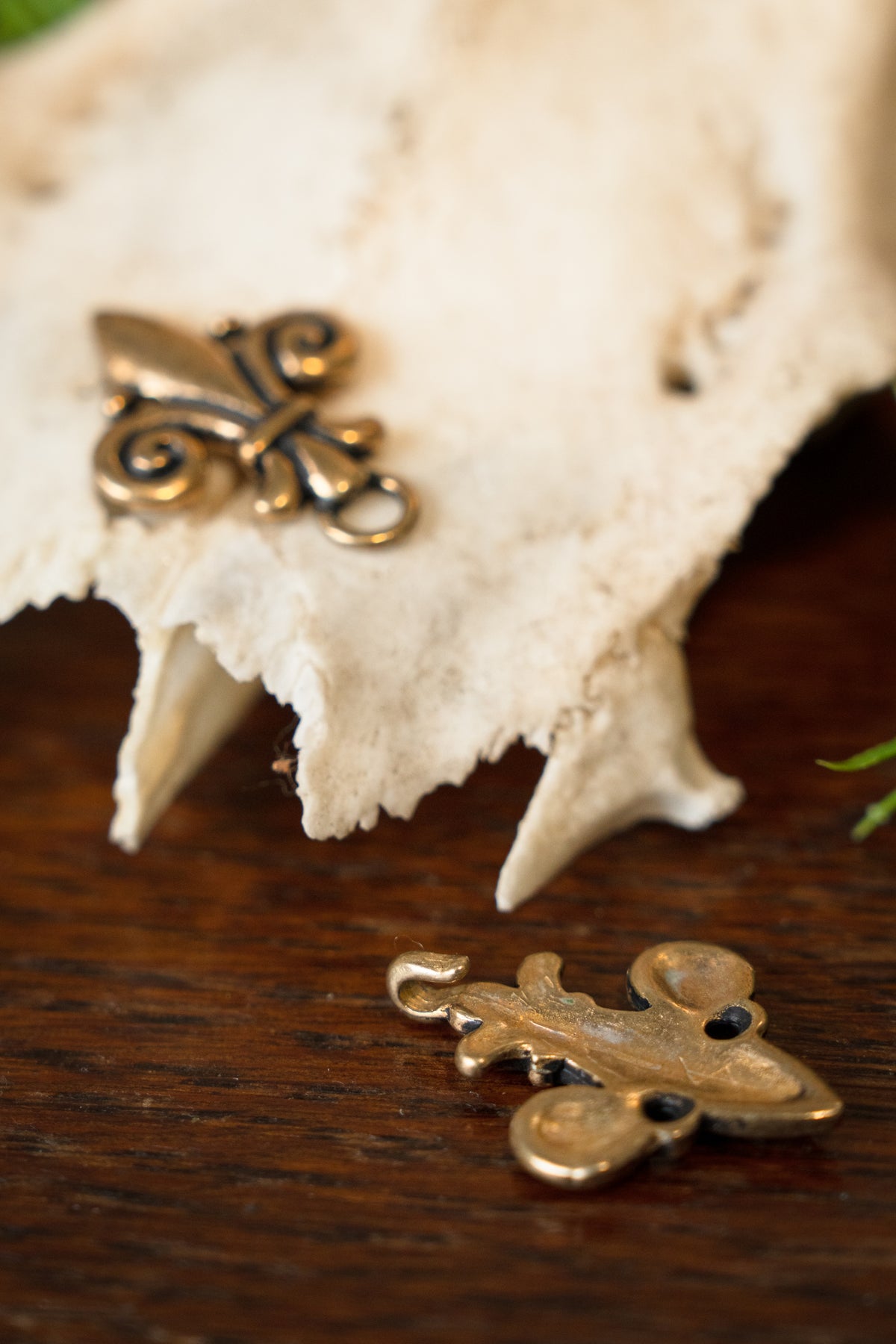 Mantelspänne fleur de lys, brons