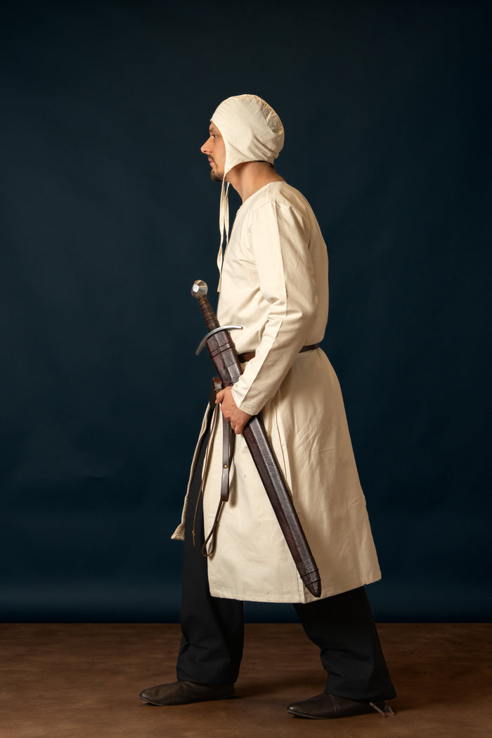 Lungă tunică medievală Gilbert, natural