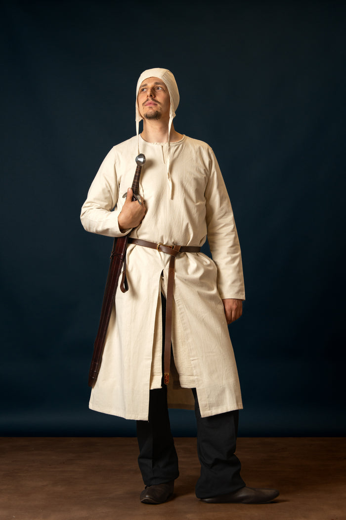 Lungă tunică medievală Gilbert, natural