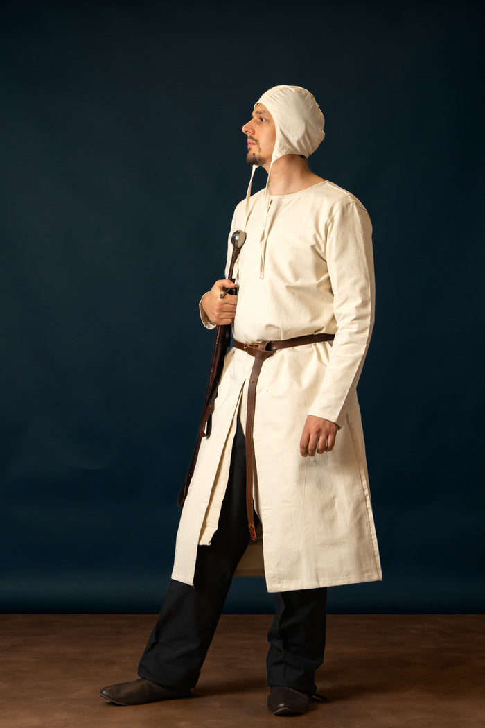 Lungă tunică medievală Gilbert, natural