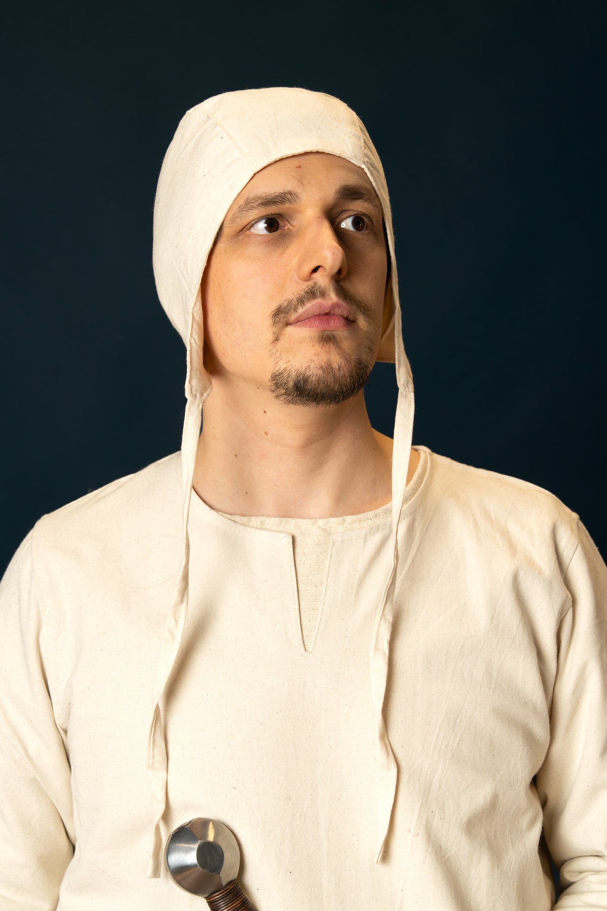 Lungă tunică medievală Gilbert, natural