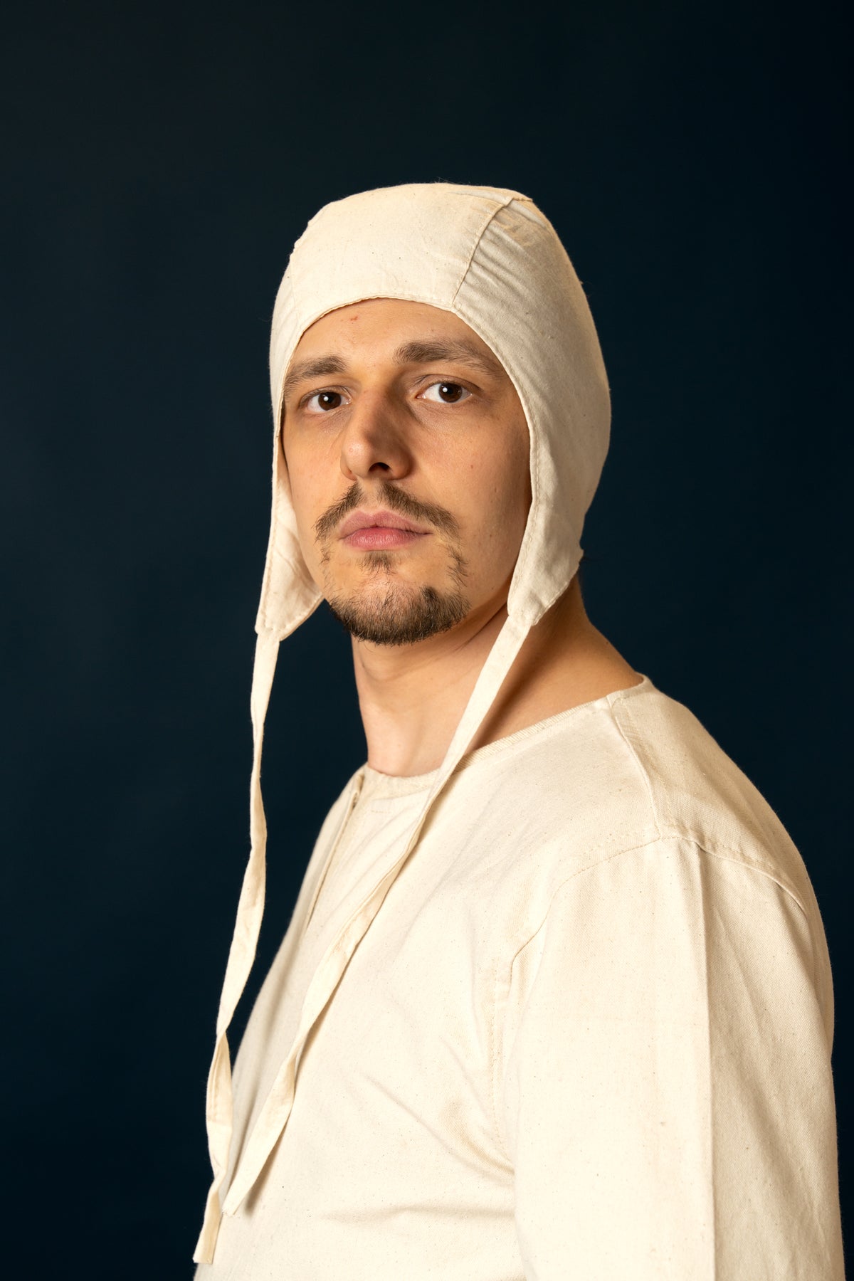 Lungă tunică medievală Gilbert, natural