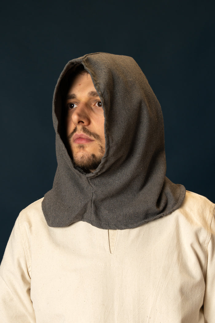 Medieval hood, grey
