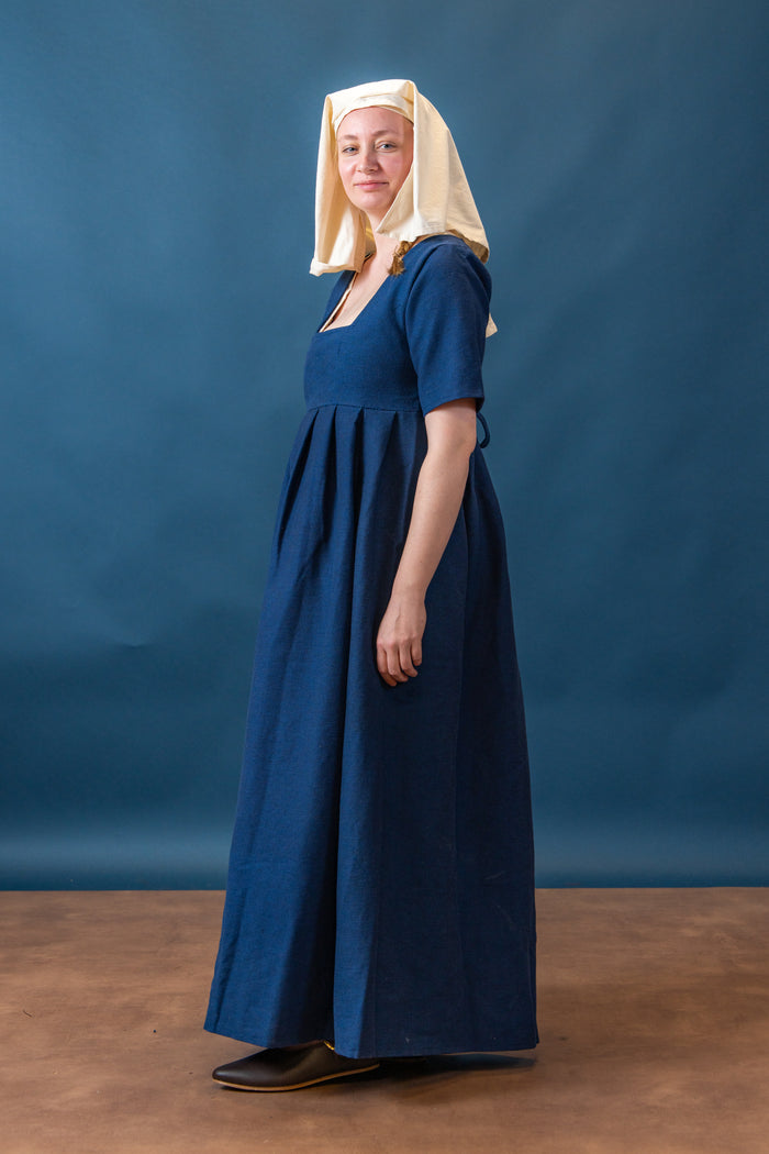 Middeleeuwse jurk Frideswinde, 14e eeuw, blauw