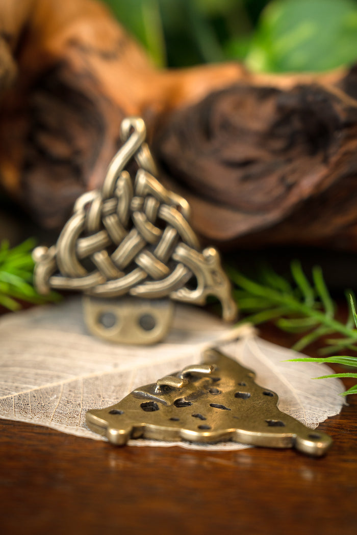 Celtyckie zapięcie do płaszcza, kolor brązu, zamak