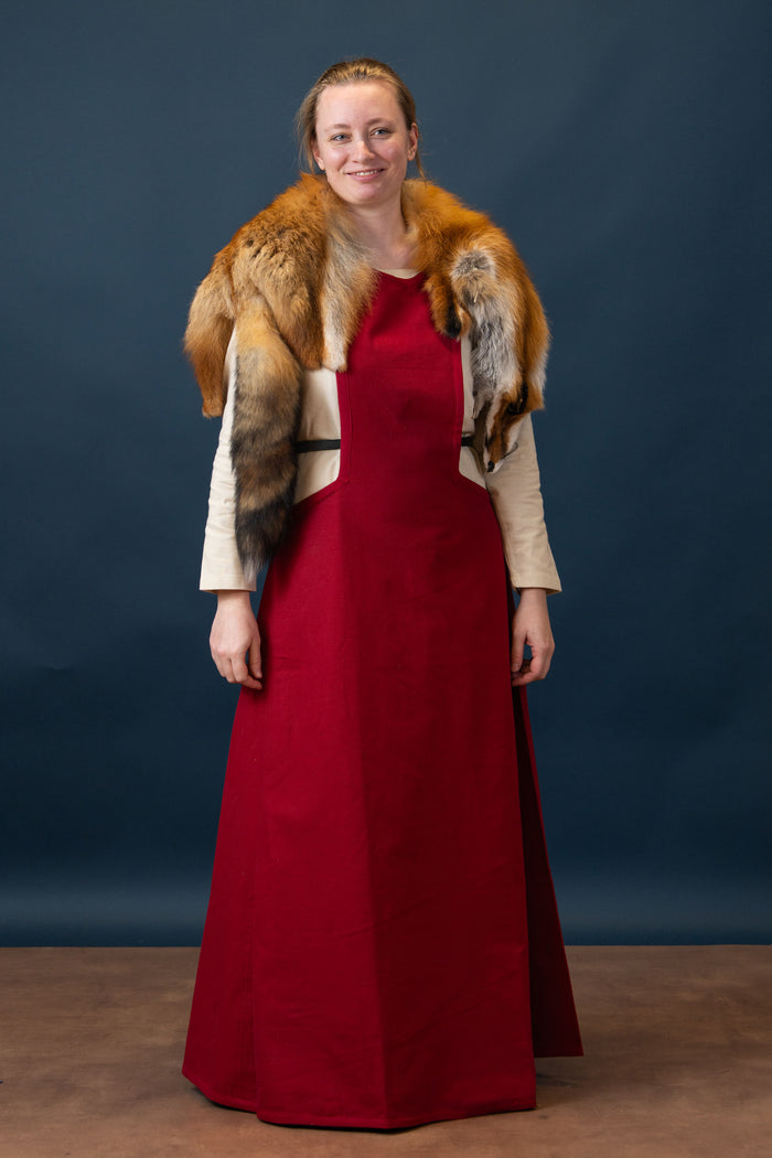 Medieval surcotte Isabeau, red