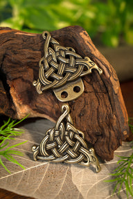 Fecho de manta celta, cor bronze, zamak