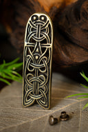 Jorvik belt end, brass color