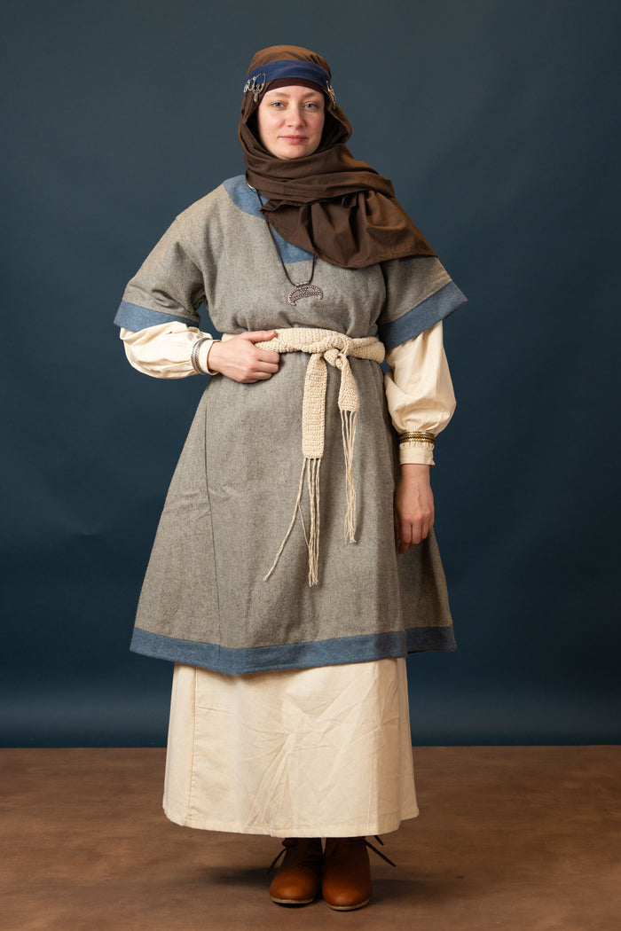 Rusvik Wikinger Kleid Luiza, Wollmix, blau grau