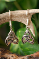 Celtic earrings trisquelion, silvered bronze
