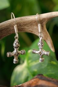 Viking earrings Icelandic Thor's hammer, silvered bronze