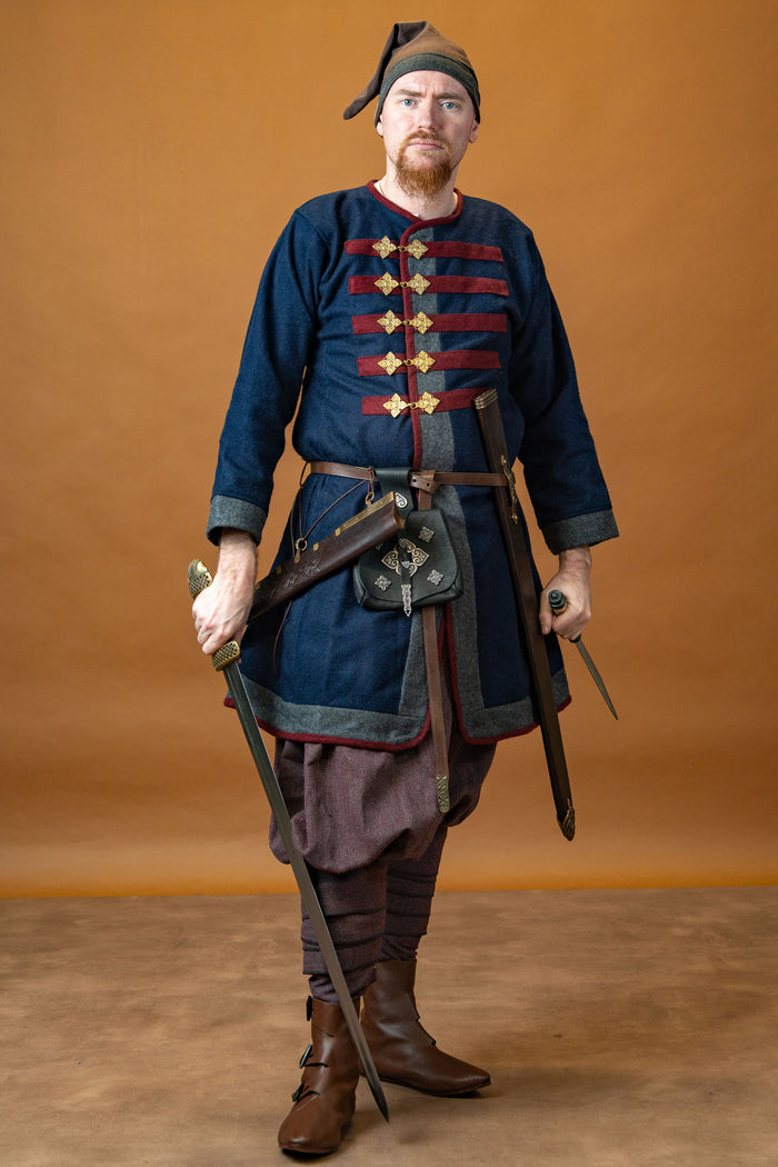 Rusvik Viking kaftan Kosma, blauw, wolmix