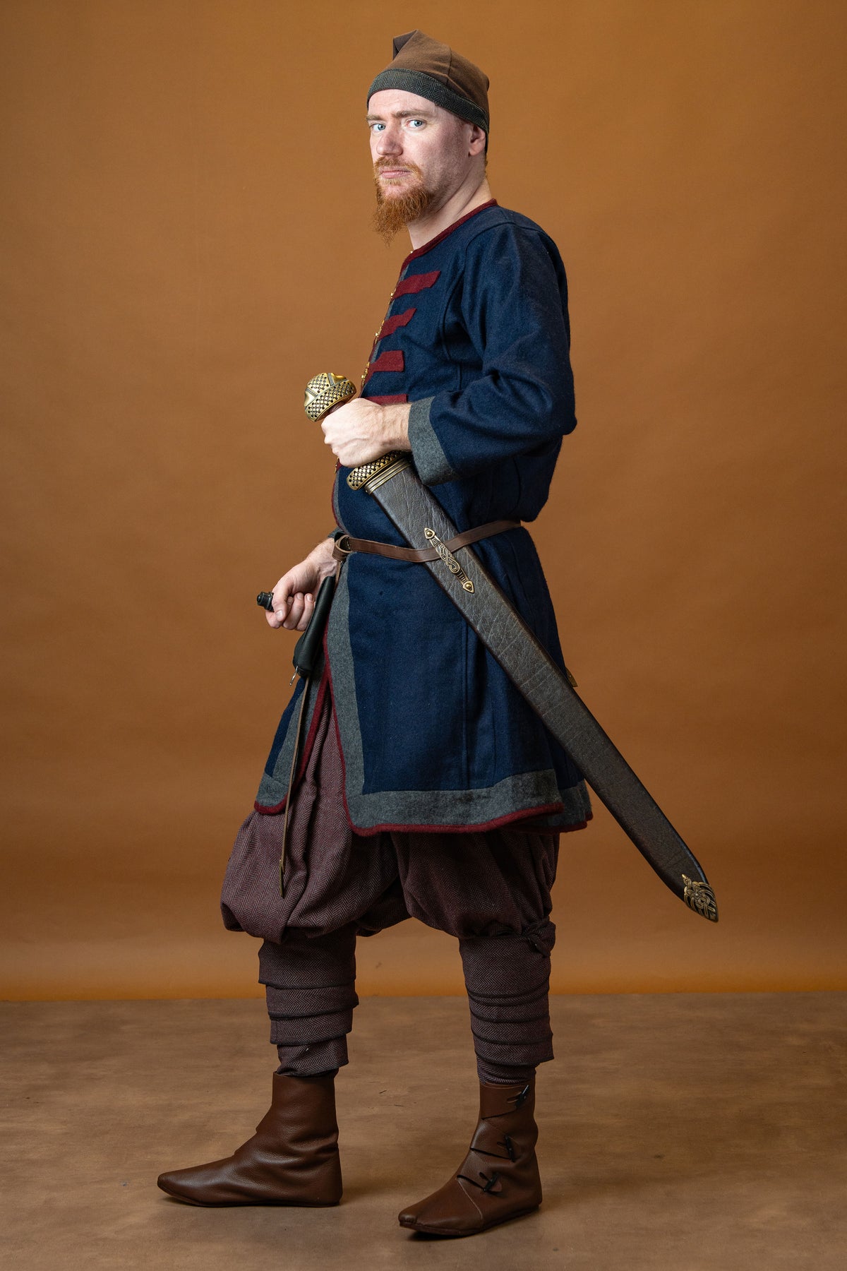Rusvik Viking kaftan Kosma, blauw, wolmix