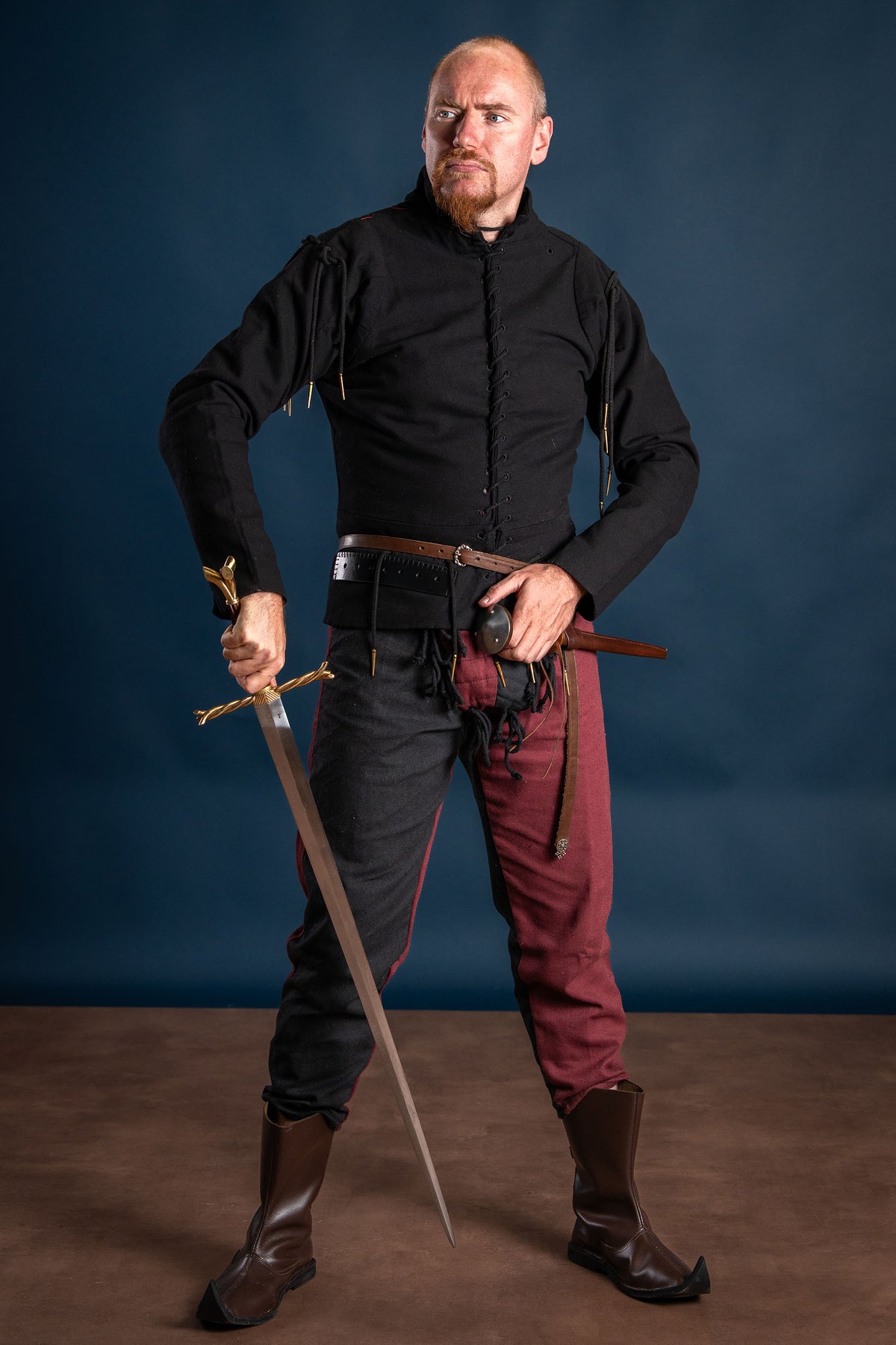 15. århundredes arming doublet, sort