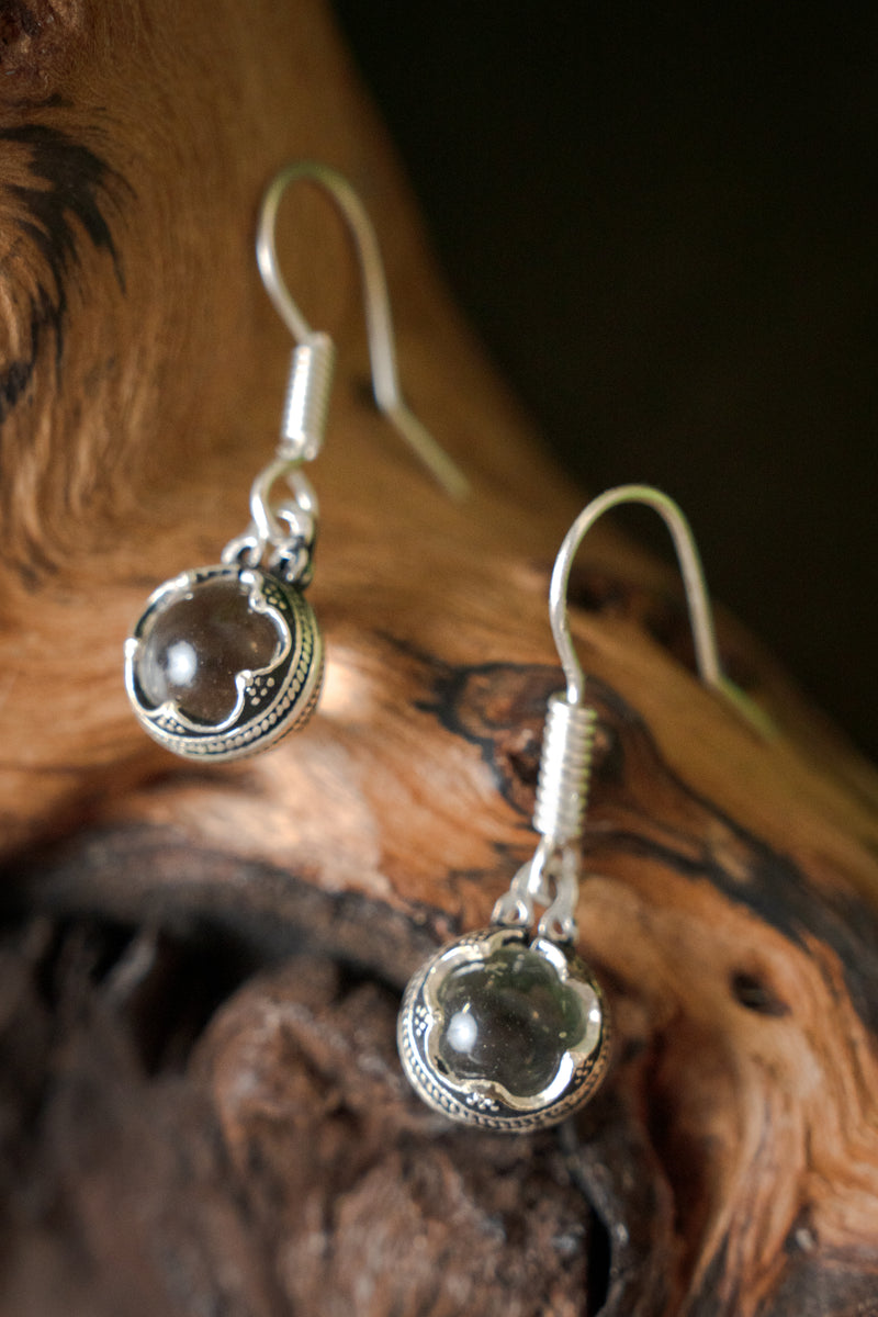 Ohrringe Gotland Bergkristall, versilberte Bronze