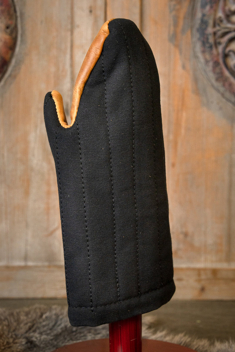 Gepolsterte Fäustlinge für Reenactment, schwarz