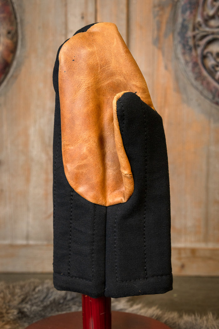Gevoerde wanten, muffs voor reenactment, zwart