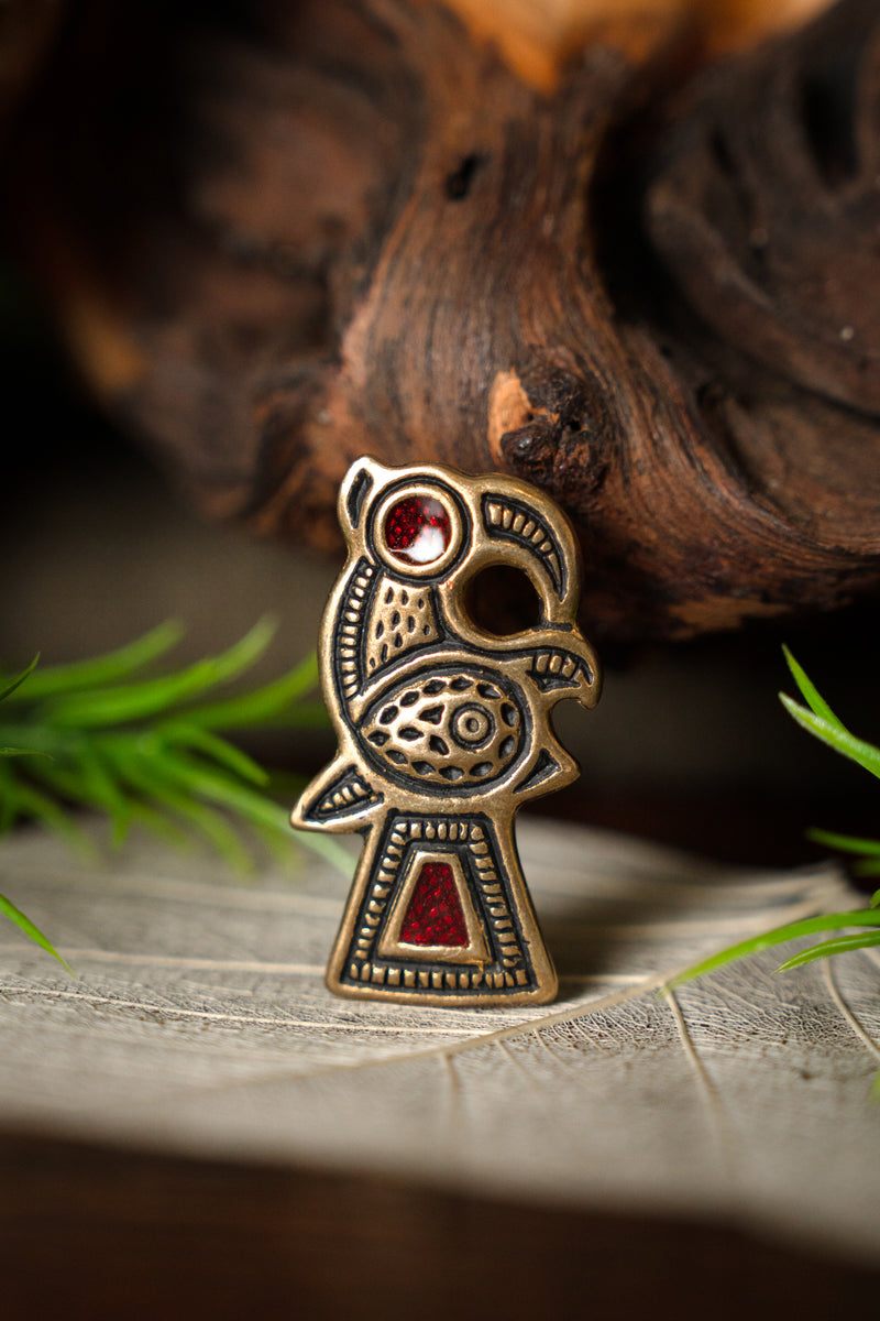 Frankisk fågelbrosch, brons