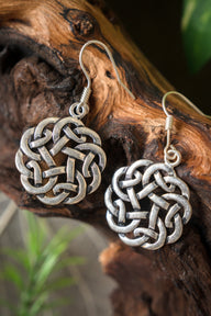 Celtic earrings knot, silvered bronze