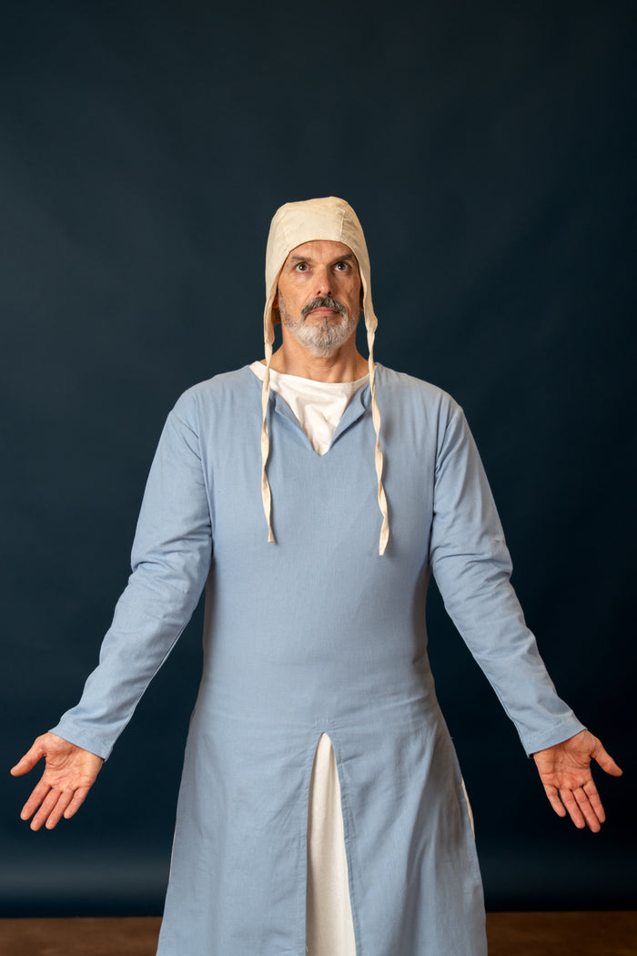 riding tunic, cotton-linen mix, blue